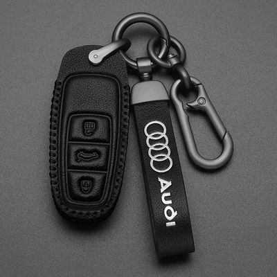 Static Rod/Key Bag, a6l q5l a3 q3 q7 q5 - audi-c-smart-key-black-top-grade-cowhide