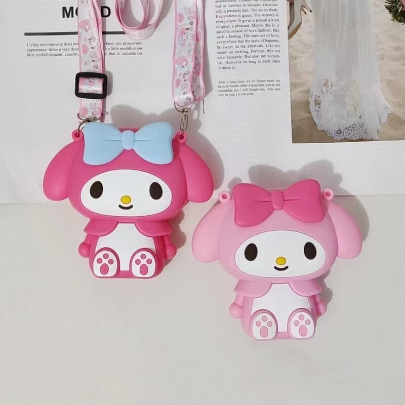 Children's Silicone Bag Cartoon Melody Fashion Coin Purse Girls Crossbody Bag Clothing Matching Shoulder Bag Storage Bag