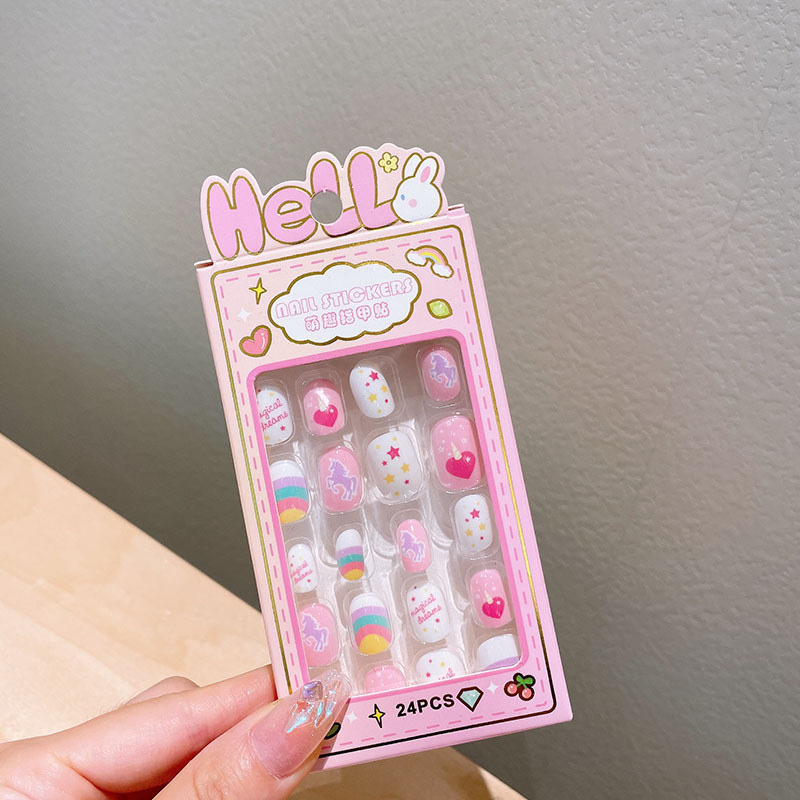 Niños dibujos animados estereoscópicos pegatinas de uñas niñas parches de uñas bebés desmontables impermeables uñas al por mayor
