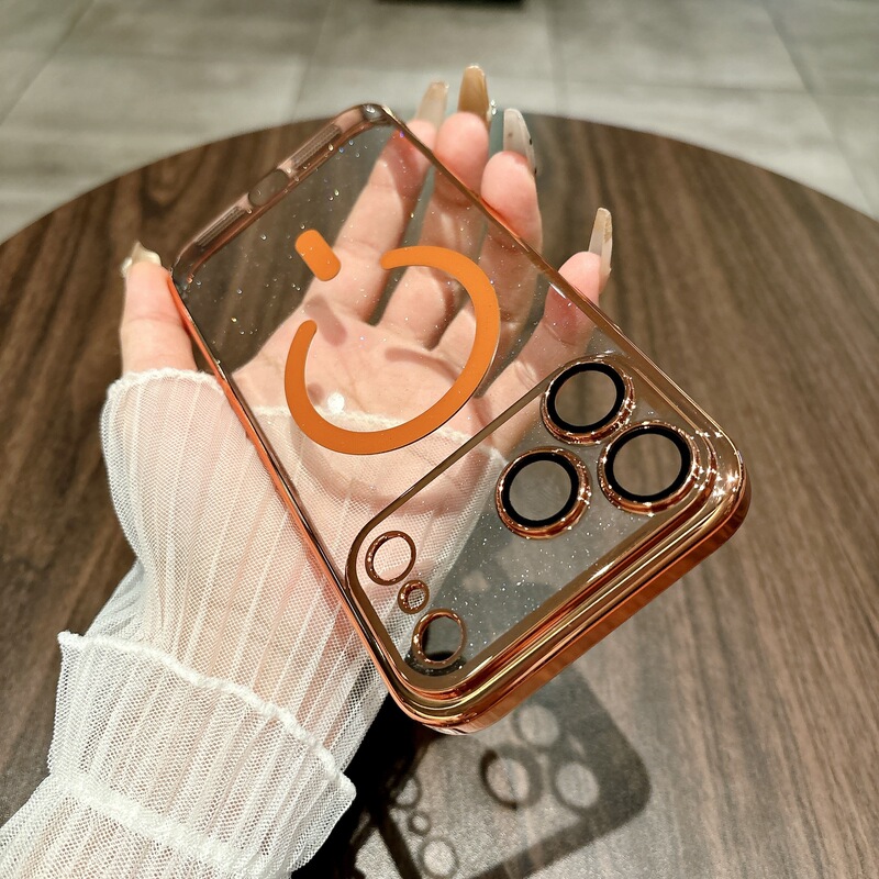 闪粉磁吸适用iPhone17ProMax手机壳苹果16PM电镀透明全包15保护套|undefined