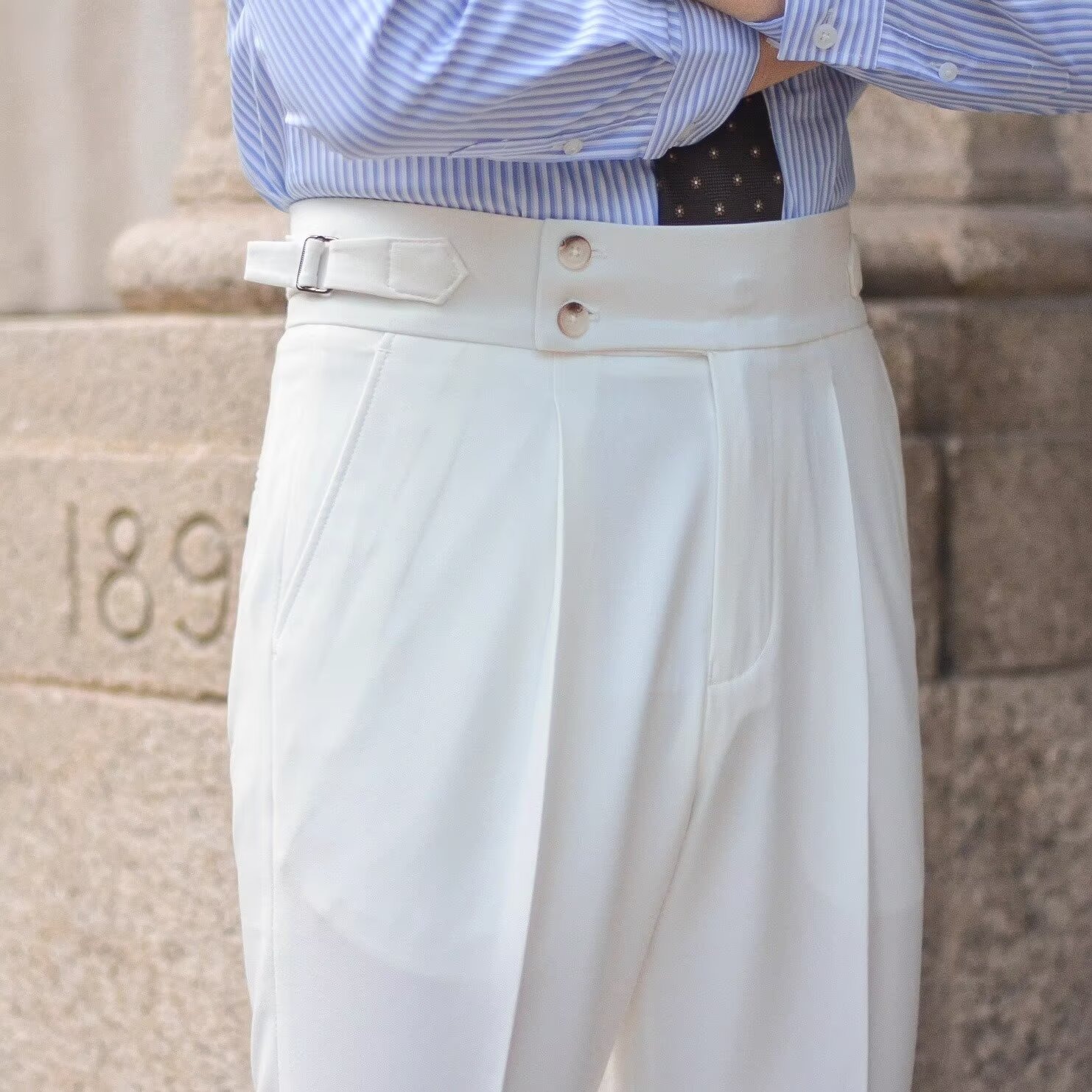 Men's Light Mature Style New British Style Handsome Naples High Waist Pants Men's Business Straight Casual All-match Trendy Trendy Trousers