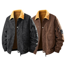 2529羊羔绒皮夹克潮流时尚大牌潮酷机车工装夹克男外套欧美美式复