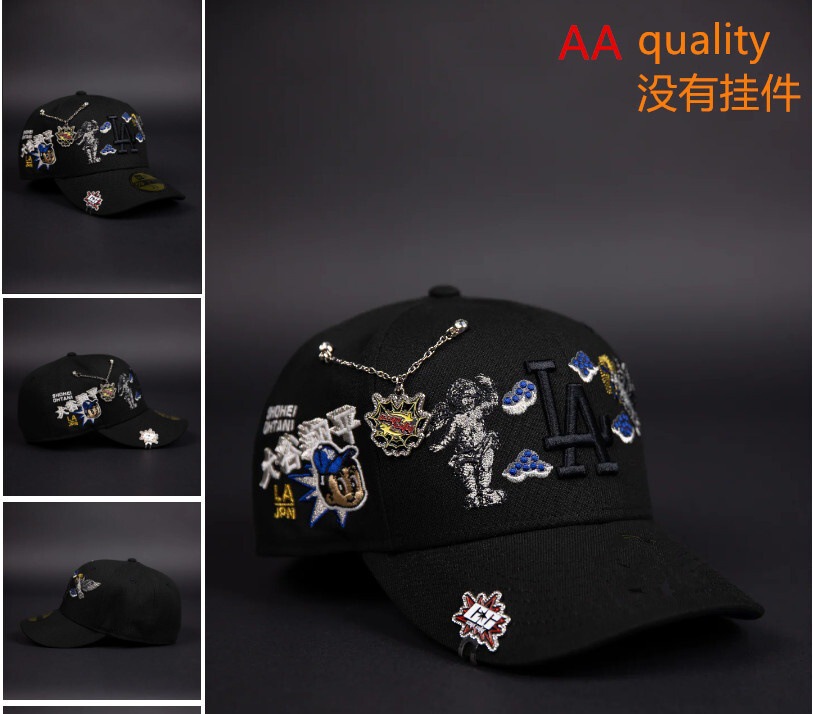 Comercio exterior transfronterizo al por mayor 2026 AA gorra de boca de pato bordado tridimensional ajustable gorra de hip-hop Yankees Dodgers