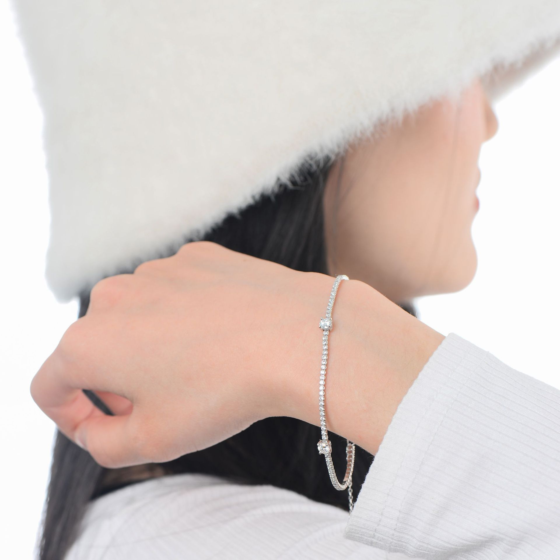 925 Sterling Silver Bracelets Romantic Shiny display picture 4