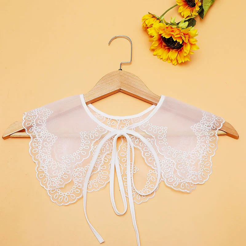 Fabricante al por mayor nuevo collar bordado collar falso de mujer con lazos acabados decoración de arco transfronterizo