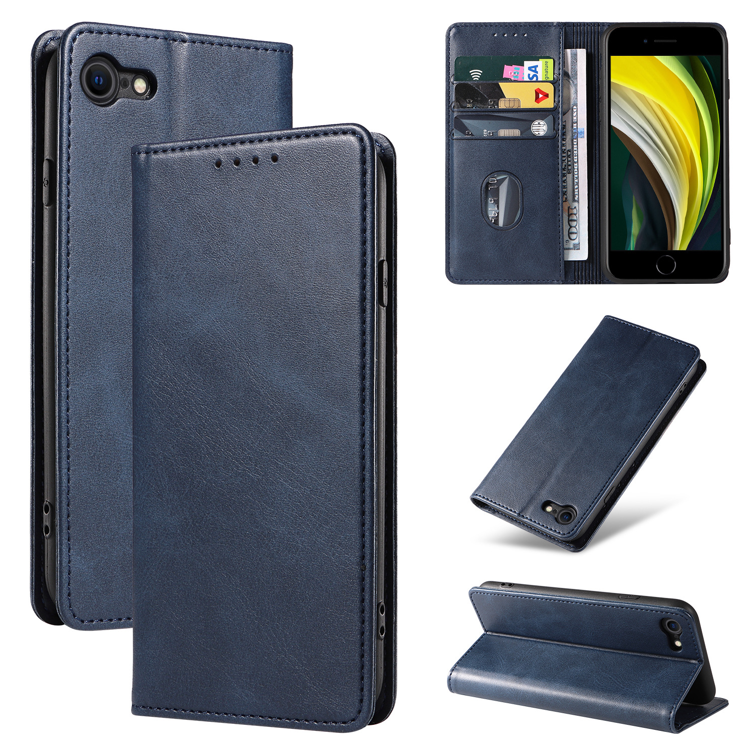 Leather Flip Case For Iphone 17 And 16 Pro With Card Holder_voghion.com