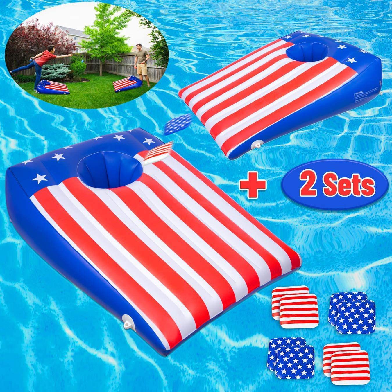 Cross-border supply pvc swimming pool inflatable throwing floating row water game entertainment floating board adult pool sandbag pontoon