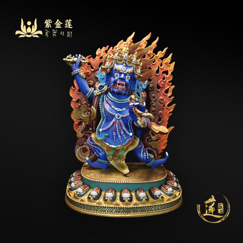 紫金蓮チベットチベット伝ネパール工芸職人心彩絵金剛手置物用品車載|undefined