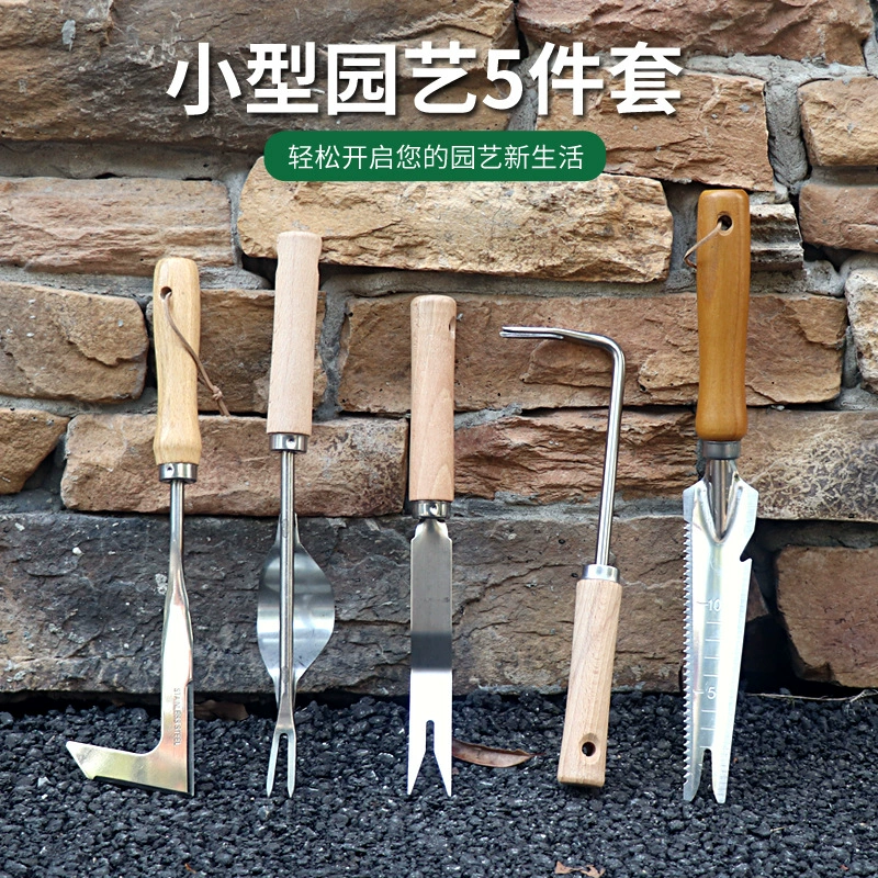 Набор садовых инструментов для прополки, пересадки, посадки цветов, выращивания мелких цветов, садоводства во дворе, удаления корней, пересадки рассады, 5 предметов для цветов.