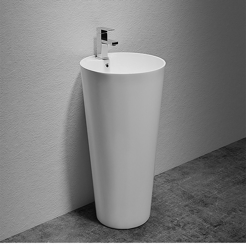 Integrado de pedestal lavabo de cerámica lavabo de baño de pie lavabo fabricante de ingeniería