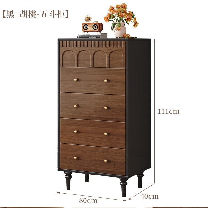 無垢材の中古ダンスキャビネット、リビングルームの壁面収納キャビネット、シンプルな収納キャビネット、レトロなベッドサイドキャビネット、6杯の引き出しキャビネット|undefined
