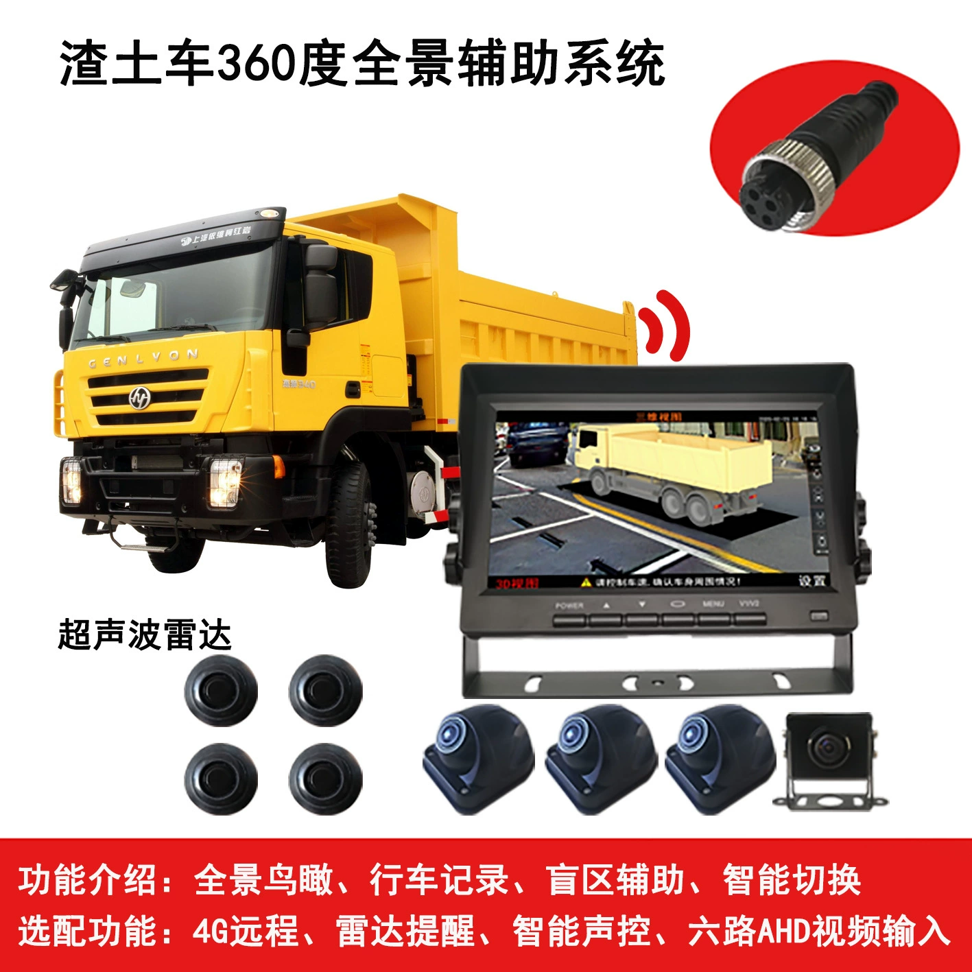 360-градусный полный автомобильный сшитый радар «птичий глаз» раннее предупреждение активная вспомогательная система безопасности реверсирование слепой зоны Визуальный