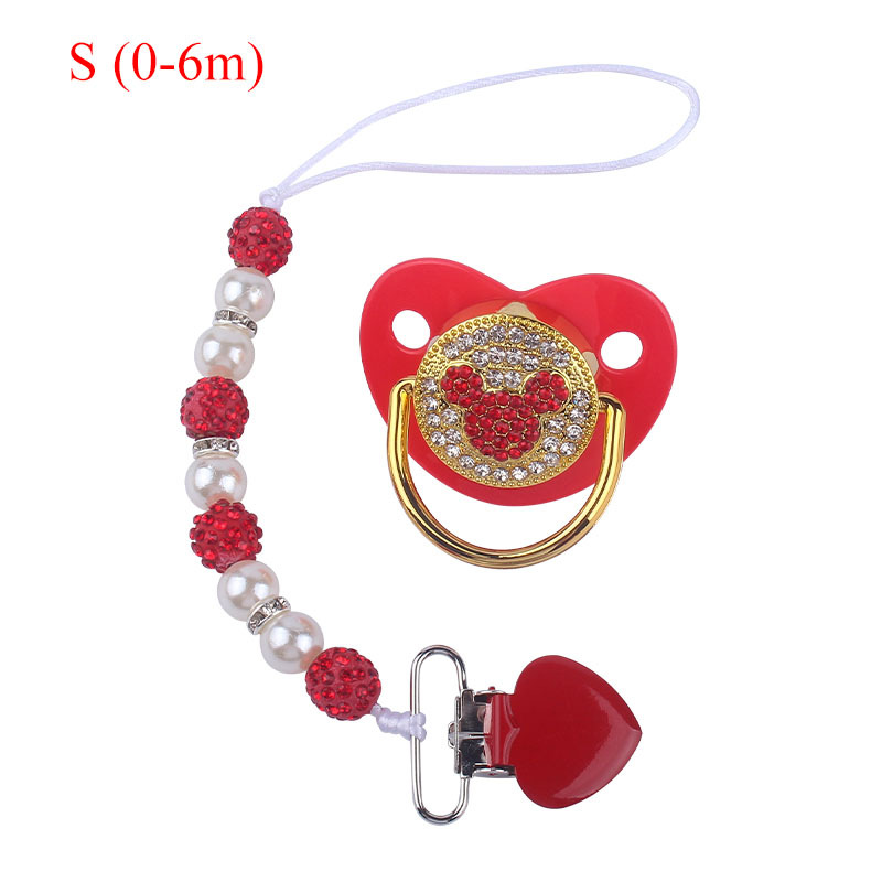 Suministros para bebés amor chupete clip chupete cadena anti-caída creativo bebé Mickey forma chupete traje