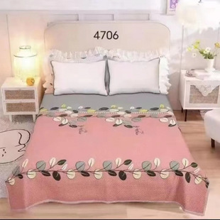Double Three-Layer Quilted Bed Cover, New Four-Season Universal Double-Sided Ab Version Kang Cover, Non-Slip Waffle Cover, Dual-Purpose