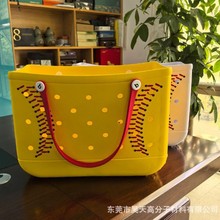 现货EVA沙滩洞洞包全彩印花LV系列菜篮子便捷时尚手提出行收纳