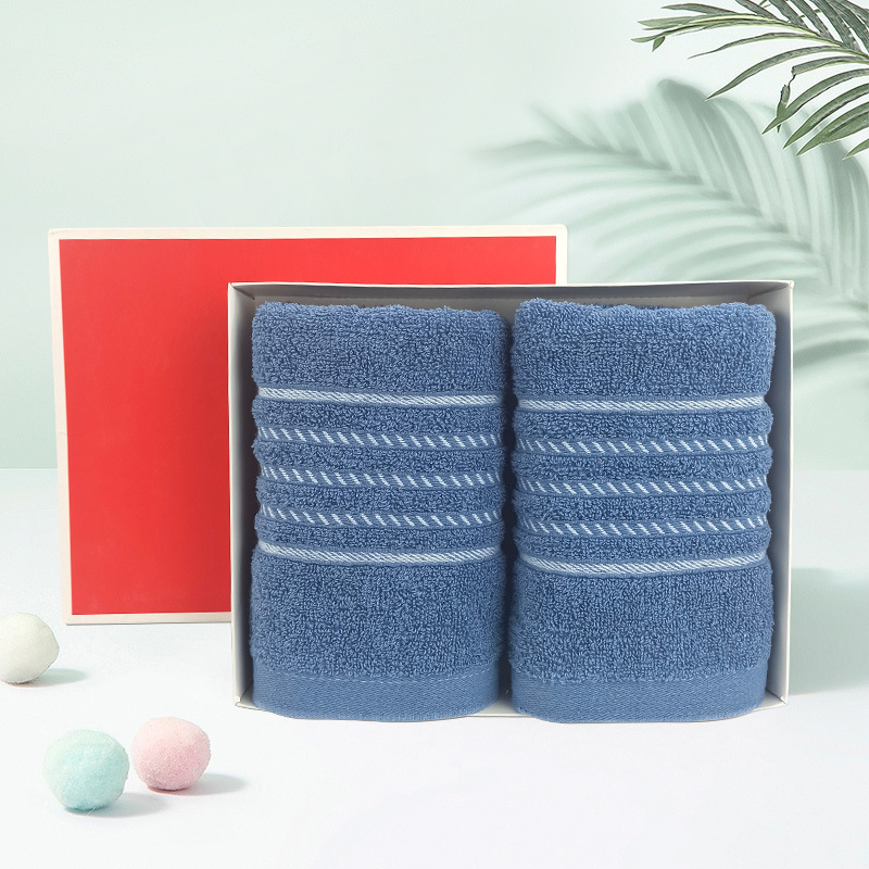 純棉毛巾禮盒裝批發110g家用吸水洗臉面巾勞保廣告禮品毛巾繡logo
