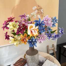 玉兰花仿真花新中式婚庆地排花插花客厅装饰摆件手工花婚礼堂美陈