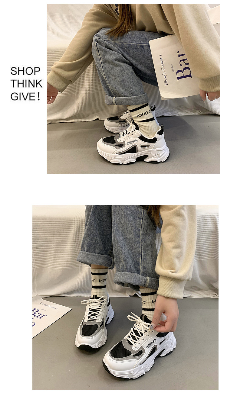 Damen Sneaker Mit Dicker Sohle Trendige Freizeitschuhe Herbst Winter_voghion.com