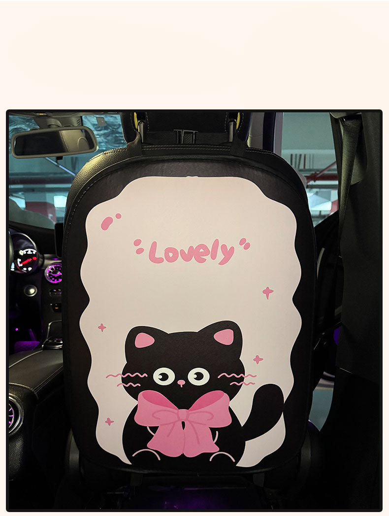 Long Kitten Car Anti-Kick Pad Universal Rear Seat Back Anti-Dirty Protective Pad Car Rear Protection Kick Pad