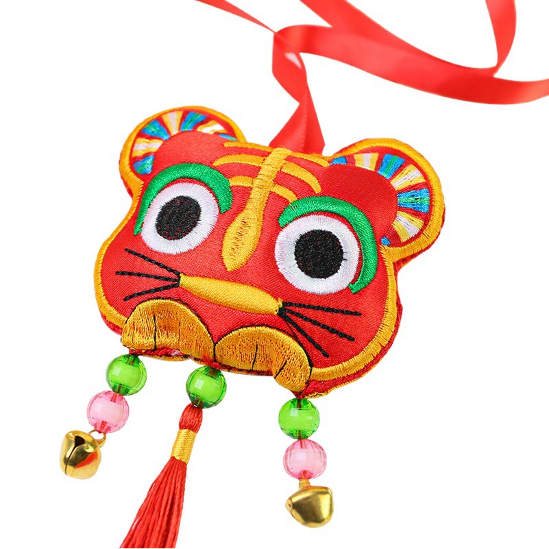 Новый фестиваль лодок-драконов Детские благовония с головой тигра традиционное шитье двусторонние подвески с головой тигра на шею украшения подарки