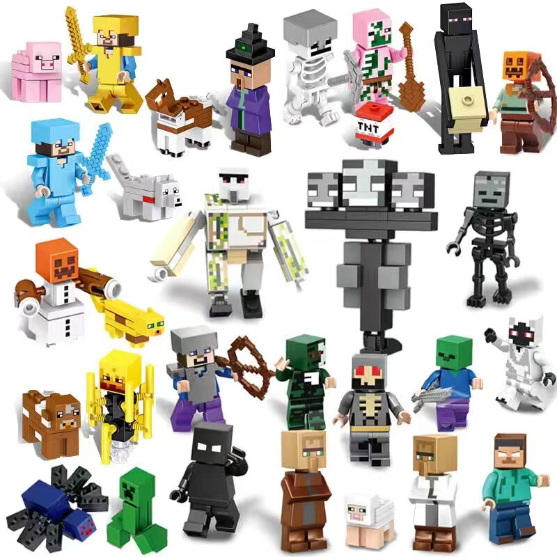 Xl03/04 Chinese Building Blocks Minecraft Character Creeper Assembly Building Block Toys [Cross-Border Exclusive]