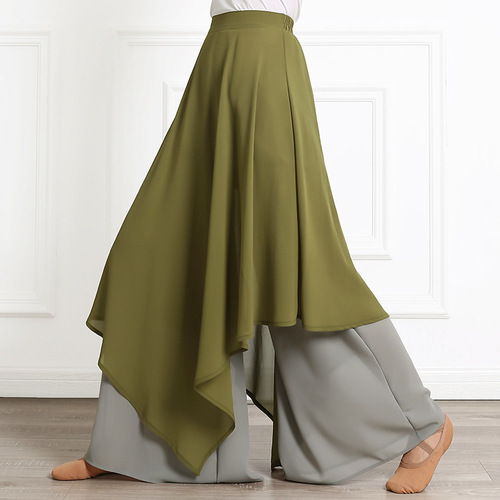 Chinese dance dance pants women's loose and elegant chiffon skirt pants classical dance performance costume practice wide leg pants skirt pants