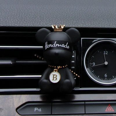 Car perfume ornaments air conditioning Car Perfume Aromatherapy - black-blindfolded-bear