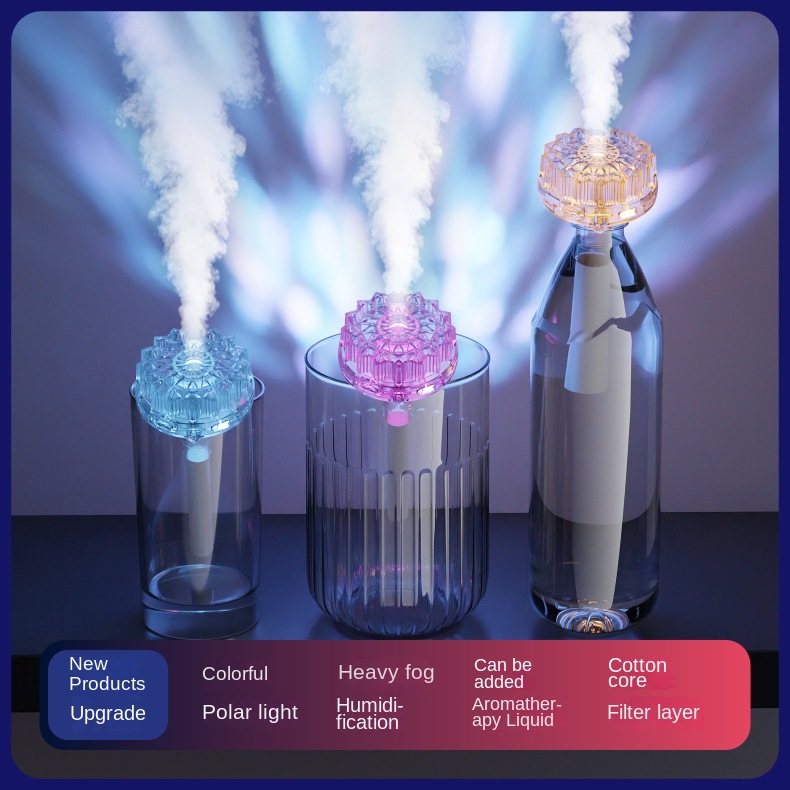 New USB Humidifier Car Home Office Small Air Purifier Heavy Fog Colorful Atmosphere Light Humidification Stick
