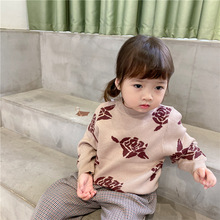 女童毛衣春秋装新款韩版洋气套头针织衫儿童宝宝休闲中小童装上衣