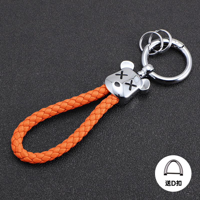 Oso violento transfronterizo llavero de coche oso de metal muñeca de alta gama llavero cuerda anti-pérdida, duradero, resistente a los arañazos