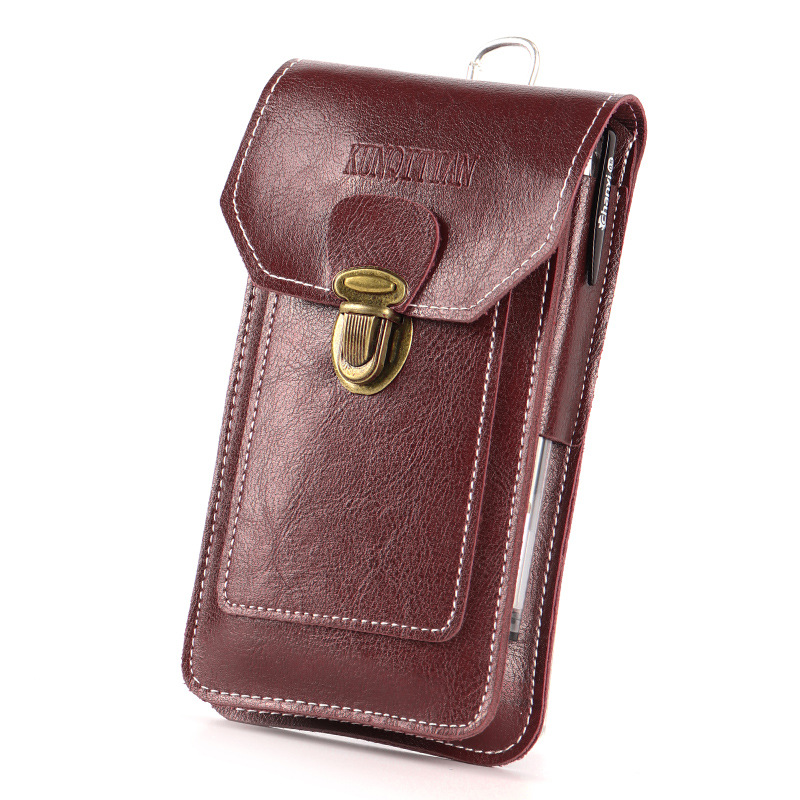 Bolsa para teléfono móvil ultrafina e impermeable, riñonera multifuncional para llevar en la cintura, funda para teléfono con cinturón para hombres para obras de construcción al aire libre, estilo empresarial moderno