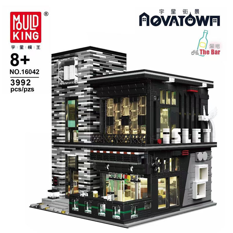 Yu Xing modelo Wang16042 ciudad calle de la serie creativa bar adulto de alta dificultad ensamblaje juguetes regalos de ladrillos