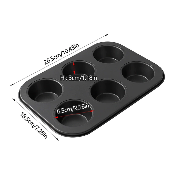 6-piece mini cake pan (grey)