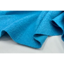 垂感亲肤 天蓝色针织圈圈毛料羊毛呢布料外套斗篷连衣裙套装面料