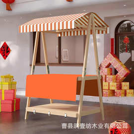 移动可折叠摊位户外棚摆摊展示架实木制促销花车夜市集市架子