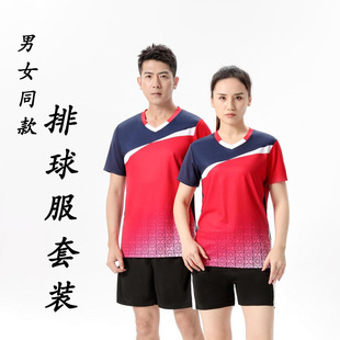 Factory wholesale volleyball sports short sleeve group purchase game uniform men's and women's volleyball uniform suit personality printing