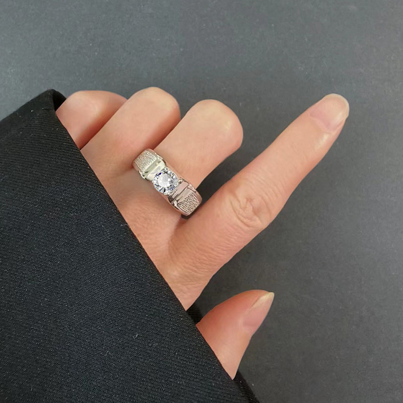 925 Sterling Silver Zircon Geometric Rings 925 Sterling Silver Rings display picture 1