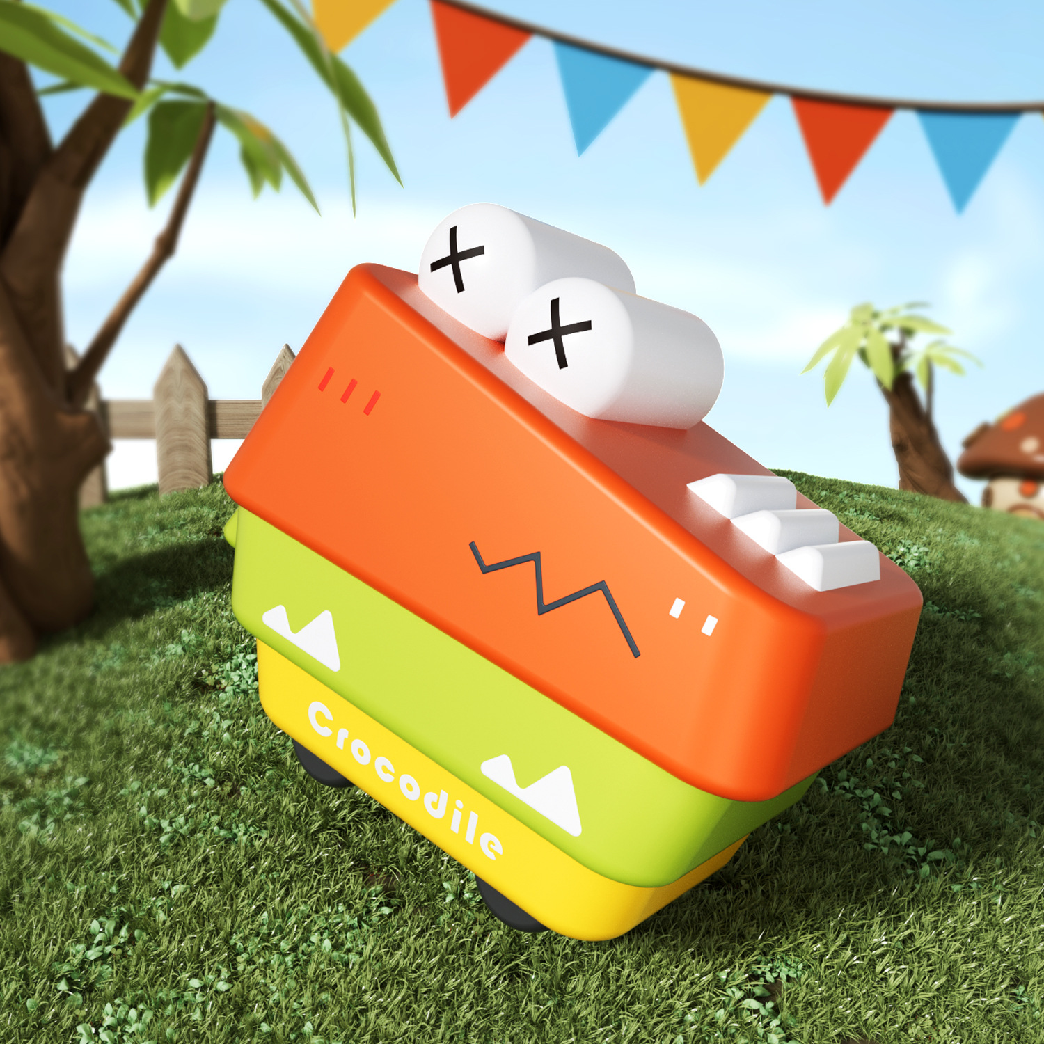 기하학적 악어(주황색)