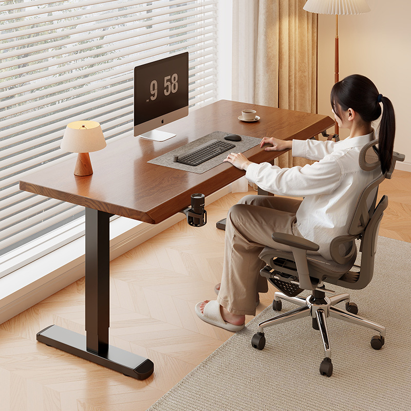 Mesa elevadora eléctrica de madera maciza, escritorio para computadora, escritorio para juegos domésticos, escritorio para dormitorio, escritorio, banco de trabajo elevable