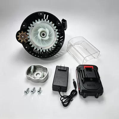 GXV160 lawn mower hand-pull start modified to electric start, lithium battery start modified to one-button start (Otbiçən başlıqları) - gxv160-modified-with-electric-start-equipped-with-battery
