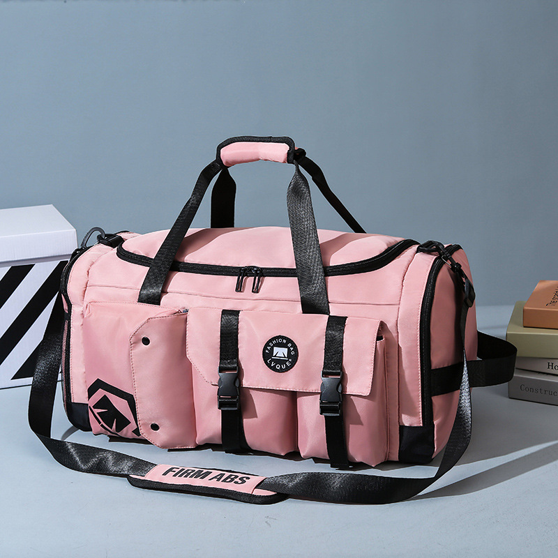Bolsa de viaje portátil de moda de gran capacidad, bolsa deportiva multifuncional para hombres y mujeres, equipaje de separación seca y húmeda, mochila