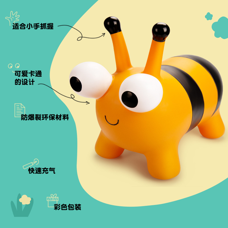 2026 Bee Children's Pvc Eco-Friendly Inflatable Large Thickened Jumping Horse Wholesale from Source Manufacturer
