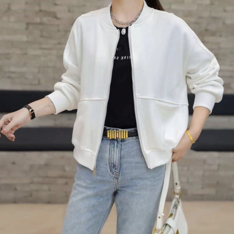 棒球服糖果色女杭州产拉链外套2021新款韩版卫衣时尚宽松夹克衫潮