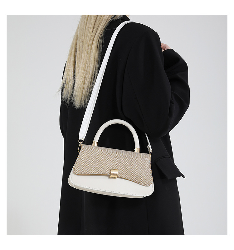 493g Weight Lock clasp Closure Type Single Shoulder Strap, Top Handle Strap Type Crossbody Bag Bags Type Daily Occasion Pu Leather Material Color Block, Solid Color Pattern All Seasons Season Women's Gender Streetwear Style Square Shape Small Size Women's Small Pu Leather Color Block Solid Color Streetwear Square Lock Clasp Crossbody Bag 7
