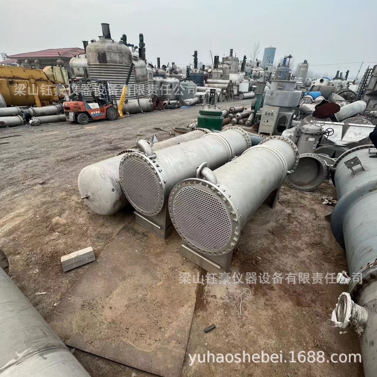 二手列管式冷凝器 316不锈钢列管式换热器 200㎡钛材列管式冷凝器