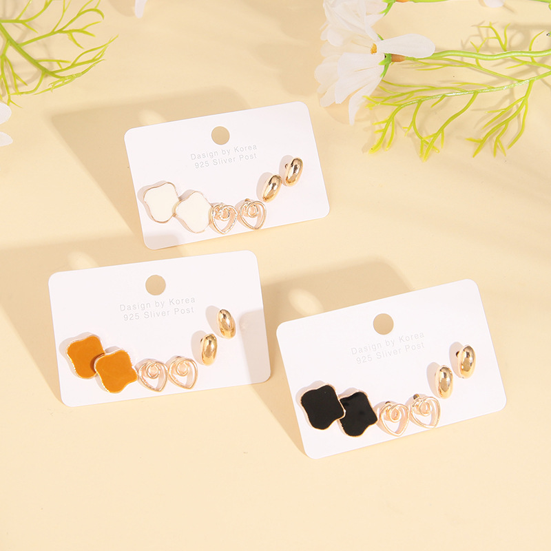 1 Set INS Style Fashion Heart Shape Alloy Plating Womenu0027S Ear Studs