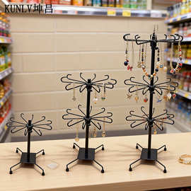 饰品展示架摆摊项链首饰夜市旋转货架小饰品挂钩室外三层防盗72cm