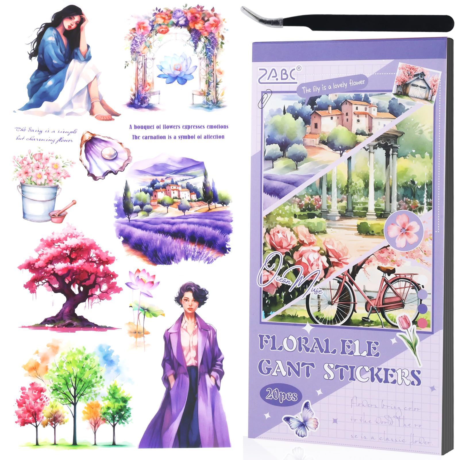 Amazon Hot Sale Creatividad Vintage Sen Papelería Pegatinería Libro Decoración encantadora Set