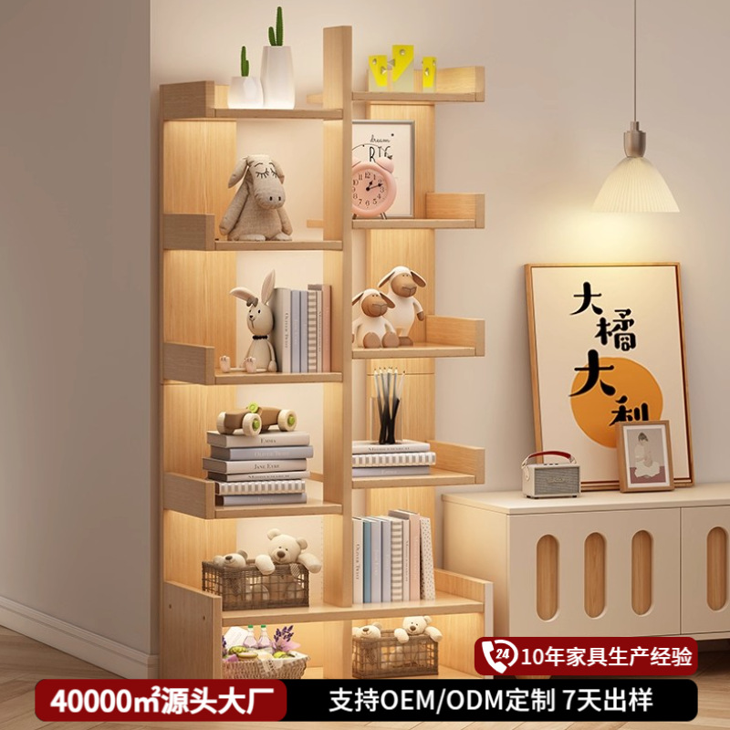 Estante de libro de piso integrado contra la pared esquina simple sala de estar de almacenamiento doméstico de estudiantes armario de pared librería