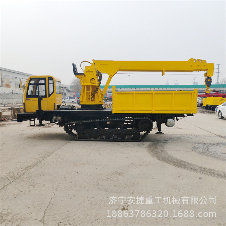 泥地沙漠履带随车吊 6吨8吨自卸式平板吊 大件货物越野运输吊车